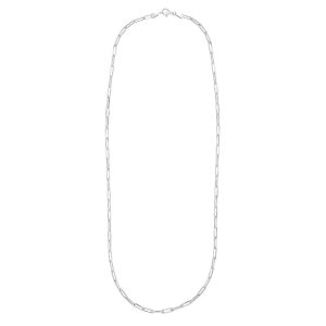Sterling Silver Paperclip Chain Necklace, 3mm