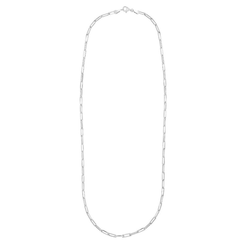 Sterling Silver Paperclip Chain Necklace, 3mm