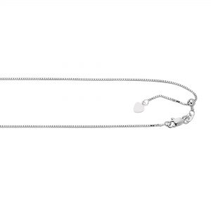 Sterling Silver 22" Adjustable Box Chain Necklace