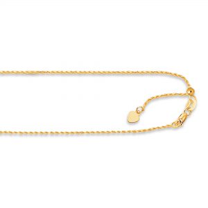 Adjustable Rope Chain Necklace in 14k Yellow Gold