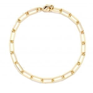 14k Yellow Gold Plate Paperclip Chain Bracelet