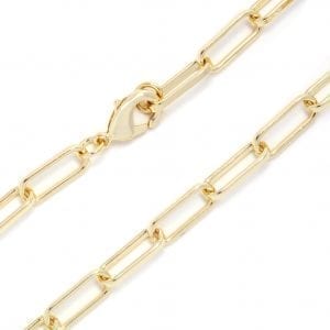 14k Yellow Gold Plate Paperclip Chain Bracelet