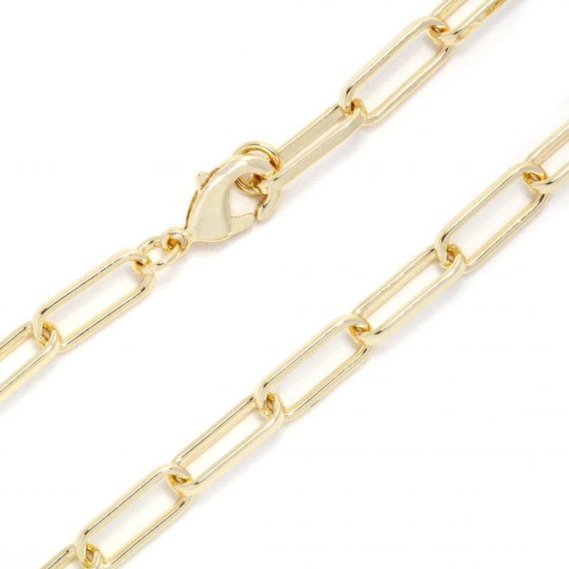 18K Yellow Gold Paperclip Chain Bracelet – KAPES Fine Jewelry