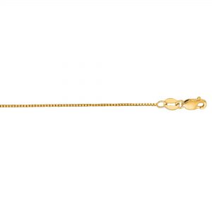Box Chain Necklace in 14k Yellow Gold, 0.7mm
