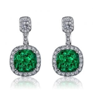 17.39ct Cushion Emerald Earrings Bailey's Fine Jewelry