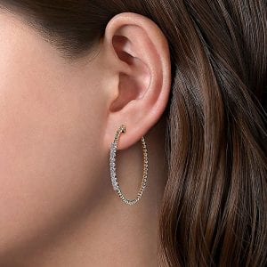 Bead Diamond Hoop Earrings