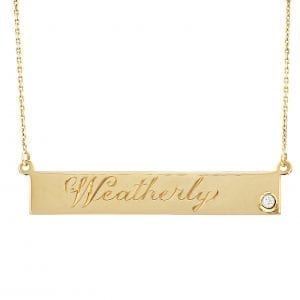 Bailey’s Heritage Collection Bar Plate Diamond Necklace Necklaces & Pendants Bailey's Fine Jewelry