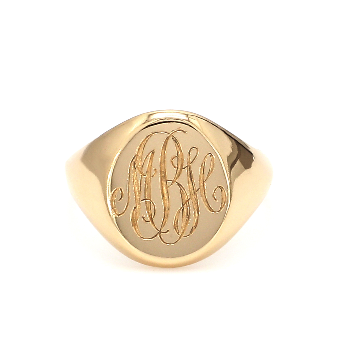 Amazon.com: Solid Back Floral Design Ladies Signet Ring Custom Personalized  with Free Engraving Available of Initials ~ Size 4 in Solid 14K Yellow Gold  by Roy Rose Jewelry: Clothing, Shoes & Jewelry