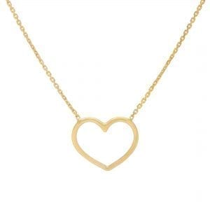Bailey’s Goldmark Collection Open Heart Necklace in 14k Yellow Gold Necklaces & Pendants Bailey's Fine Jewelry