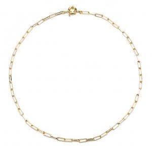 14k Yellow Gold Plate Paperclip Chain Necklace