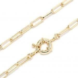 14k Yellow Gold Plate Paperclip Chain Necklace