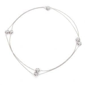 Sterling Silver Diamond Cushion Station Necklace Necklaces & Pendants Bailey's Fine Jewelry