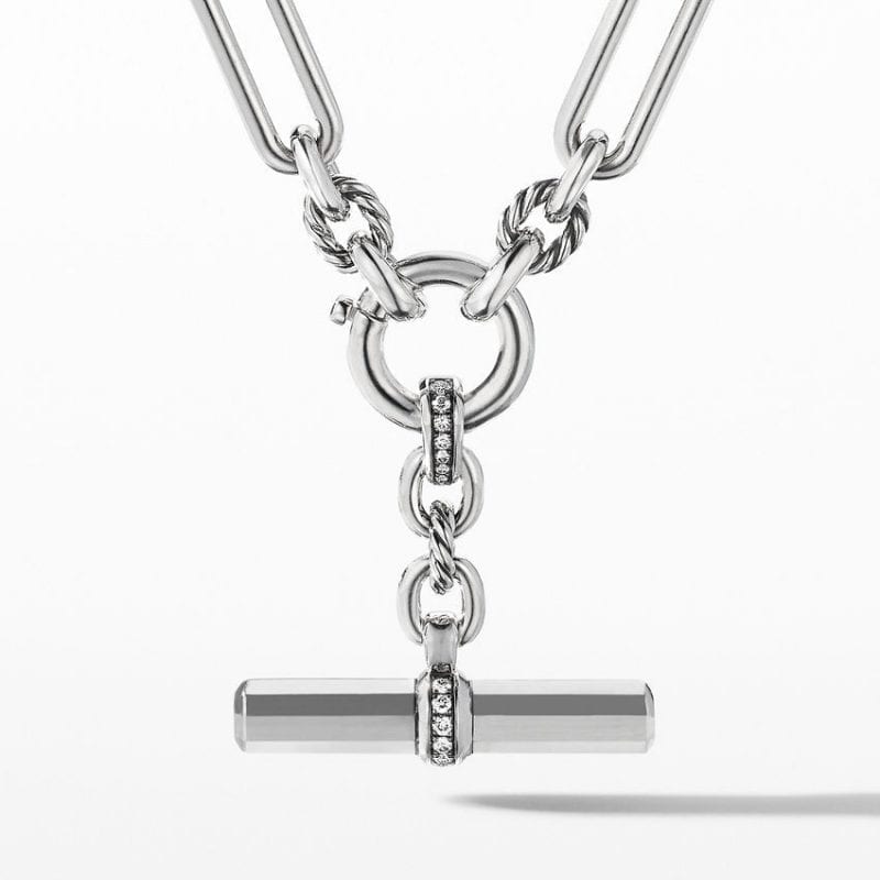 David Yurman Lexington Diamond Chain Link Necklace