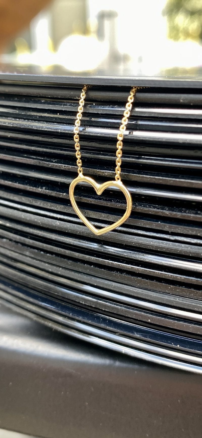 14K Gold Open Heart Diamond Pendant Necklace - Jewel Box Morgan Hill