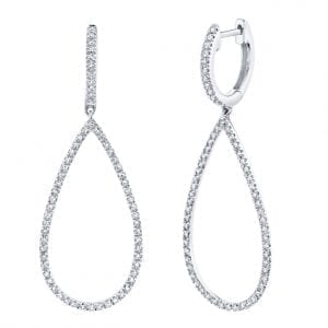 Diamond Teardrop Earrings in 14kt White Gold Earrings Bailey's Fine Jewelry