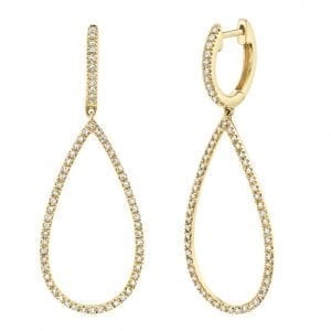 Diamond Drop Earrings in 14kt Yellow Gold Earrings Bailey's Fine Jewelry