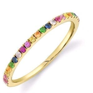 Bailey's Goldmark Collection Rainbow Sapphire Ring in 14k Yellow Gold