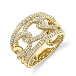 Diamond Link Ring in 14k Yellow Gold