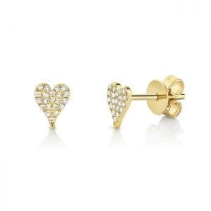 Bailey’s Goldmark Collection Pave Diamond Heart Stud Earrings Earrings Bailey's Fine Jewelry