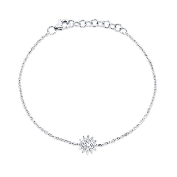 Diamond Starburst Bracelet in 14k White Gold
