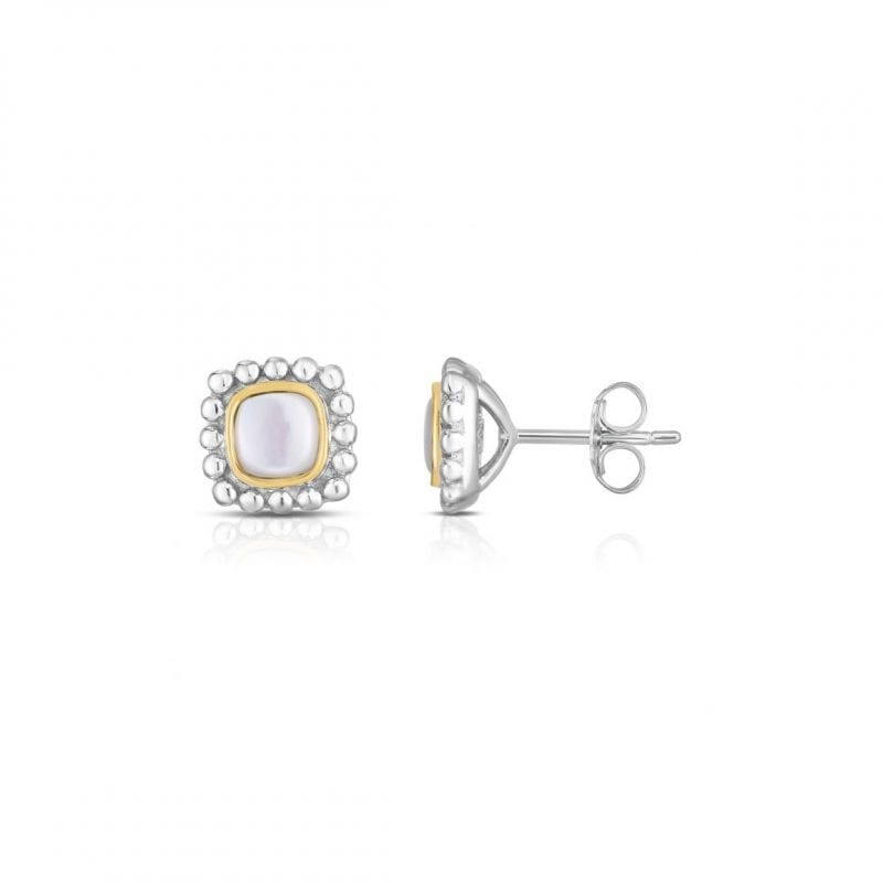 Mother-of-Pearl Square Stud Earrings