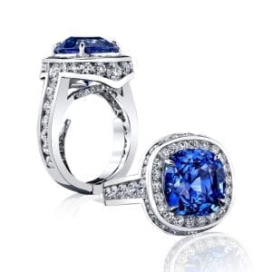 10.41 Cushion Blue Sapphire Ring Bailey's Fine Jewelry