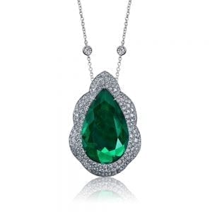 24.45ct Emerald Pear Pendant Bailey's Fine Jewelry