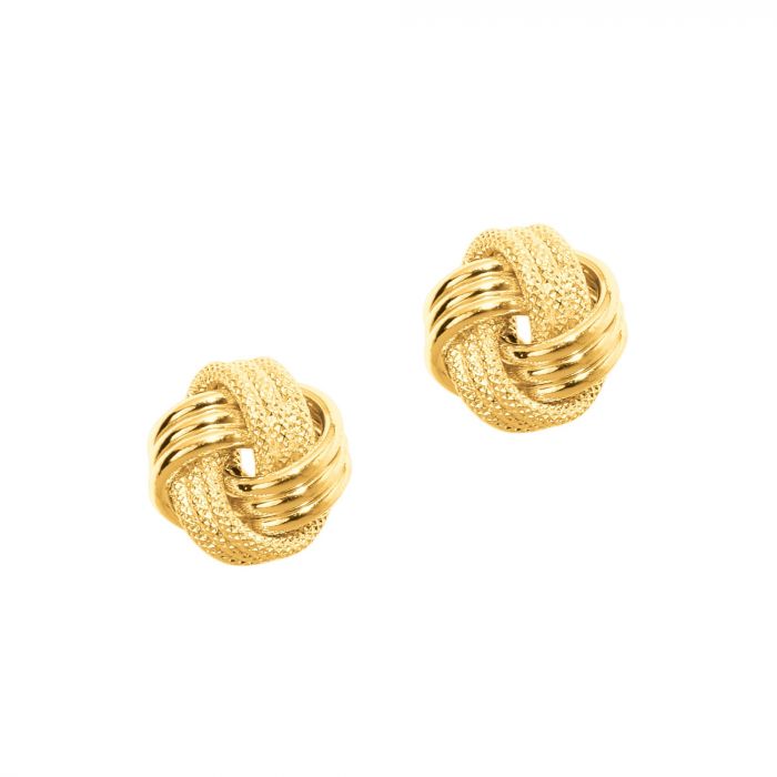Knot Stud Earrings in 14k Yellow Gold