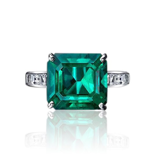7.10ct Emerald Cut Emerald Ring