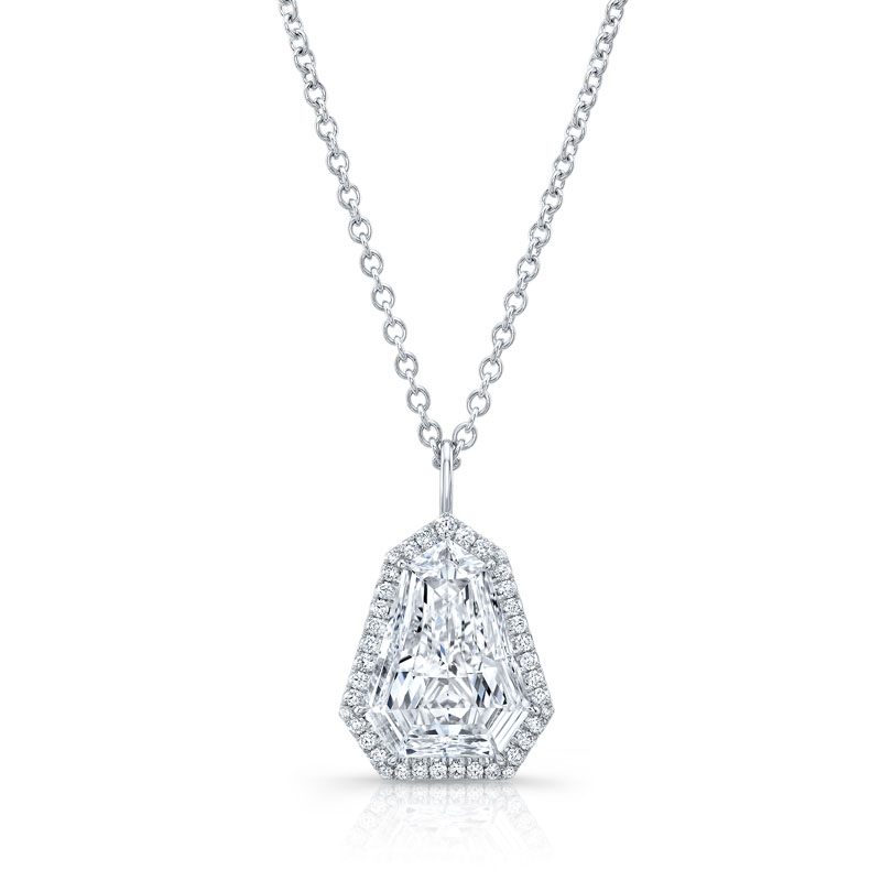 Shield Diamond Pendant Necklace