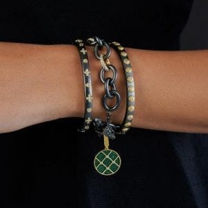 Freida Rothman Midnight Chain Link Charm Bracelet