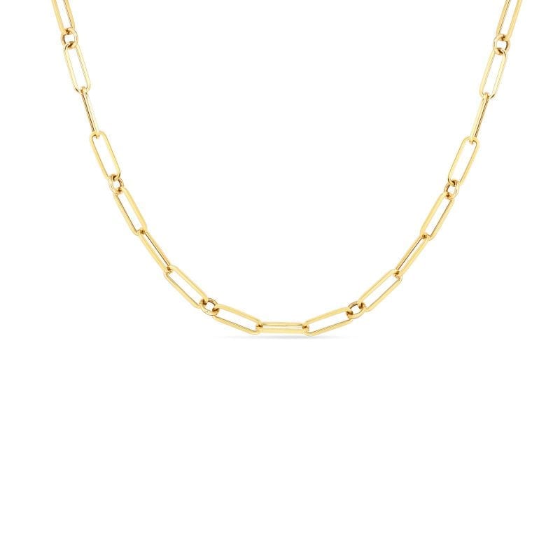 Roberto Coin 18k Alternating Paperclip Link Chain Necklace