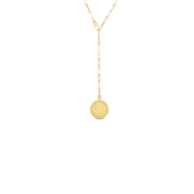 Roberto Coin 18k Venetian Princess Medallion Diamond Pendant Necklace