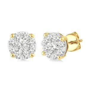 Lovebright Cluster Diamond Stud Earrings