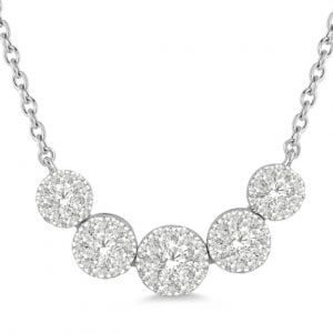 1/2CTW Graduated Diamond Necklace in 14k White Gold Necklaces & Pendants Bailey's Fine Jewelry
