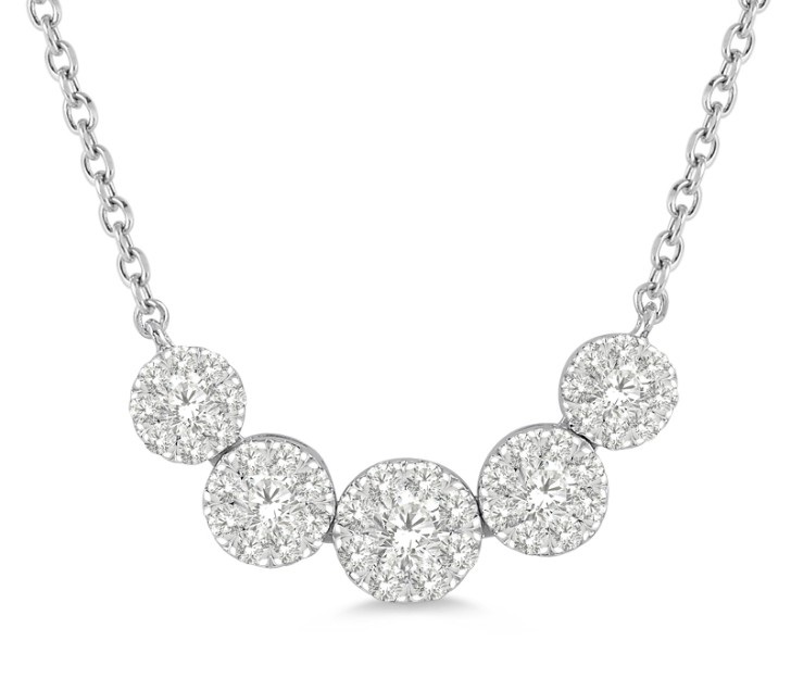 1/2CTW Graduated Diamond Necklace in 14k White Gold