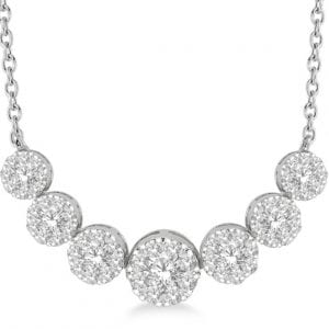 3/4CTW Graduated Diamond Necklace in 14k White Gold Necklaces & Pendants Bailey's Fine Jewelry