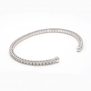 Diamond Flex Cuff Bracelet in 14k White Gold