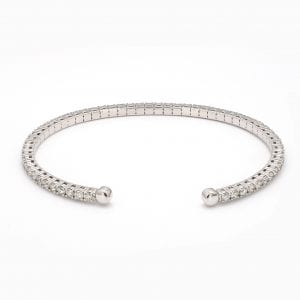 Diamond Flex Cuff Bracelet in 14k White Gold