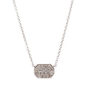 Pave Diamond Pendant Necklace in 14k White Gold