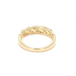 Pave Diamond Twist Band Ring in 14k Yellow Gold