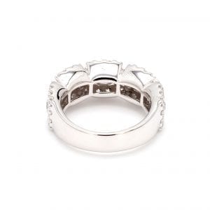 Five Diamond Halo Ring in 14k White Gold