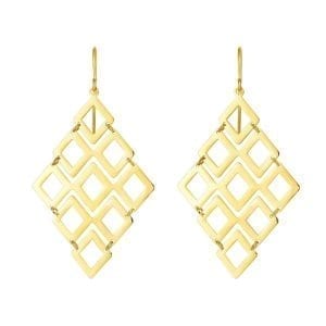 Diamond-Shaped Chandelier Drop Earrings in 14k Yellow Gold Earrings Bailey's Fine Jewelry