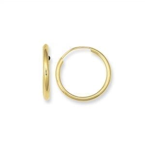 Polished Endless Hoop Earrings in 14k Yellow Gold Earrings Bailey's Fine Jewelry