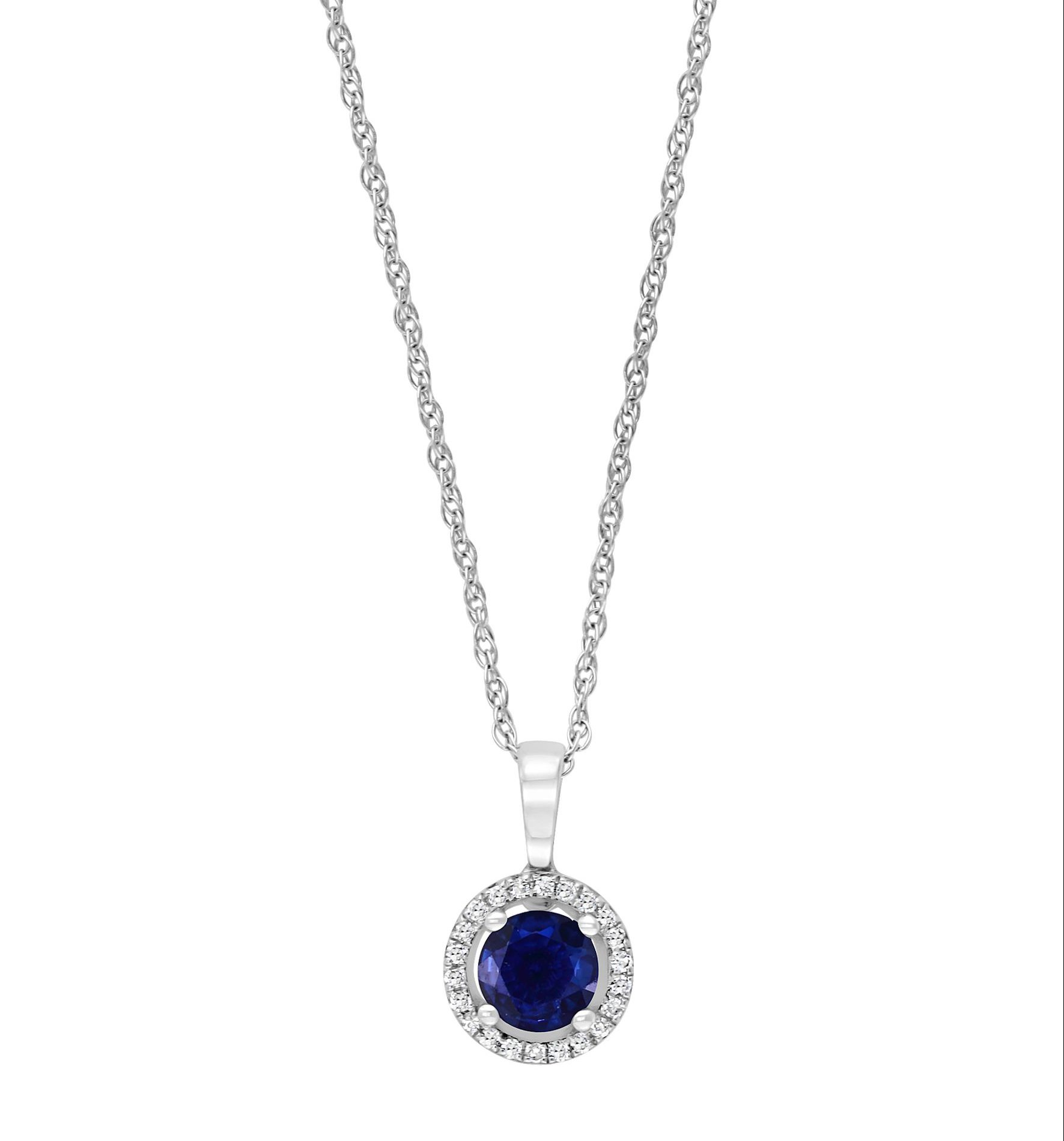 Ready to Ship Gemma 0.59ct 14kt White Gold Teal Sapphire Diamond Round Halo  Necklace,Unique Sapphire Necklace,Anniversary Gift,Birthday Gift