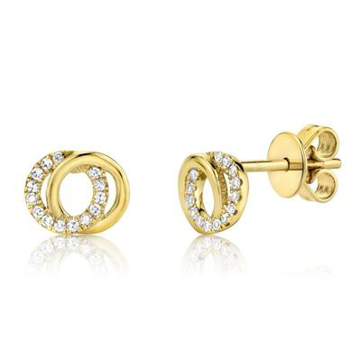 Diamond Interlocking Circles Stud Earrings