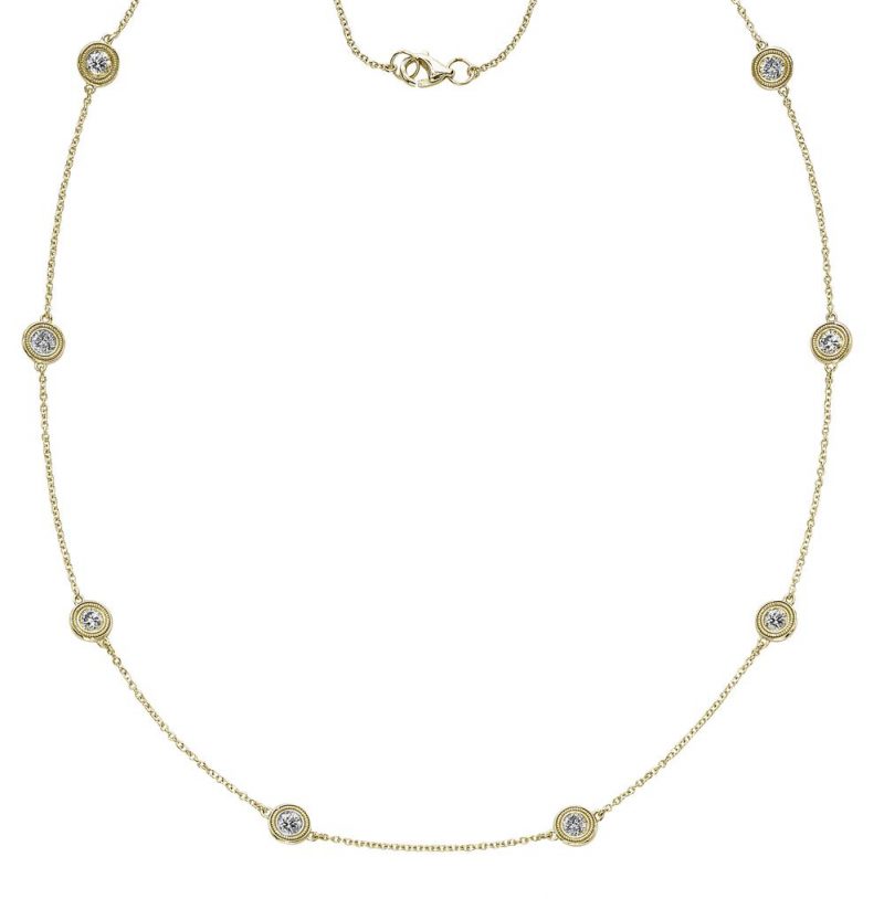 Eight Diamonds By The Yard Necklace in 14k Yellow Gold