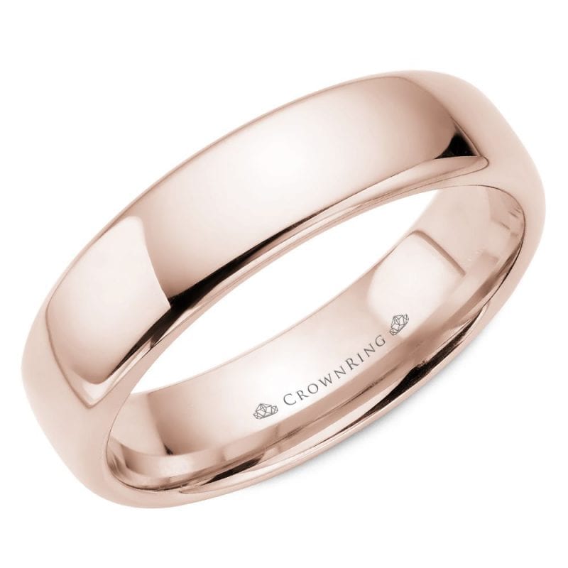 6mm rose gold band ring