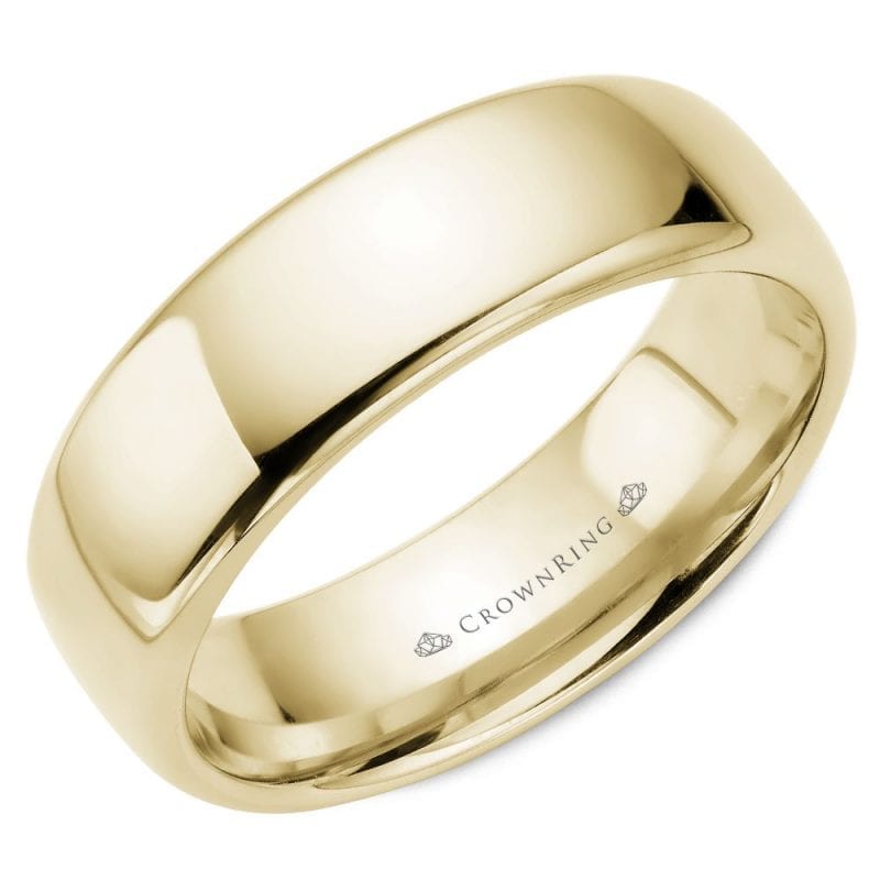 yellow gold 7mm wedding band ring