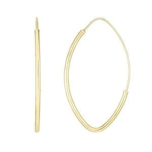 Marquise Shaped Small Hoop Earrings in 14k Yellow Gold Earrings Bailey's Fine Jewelry